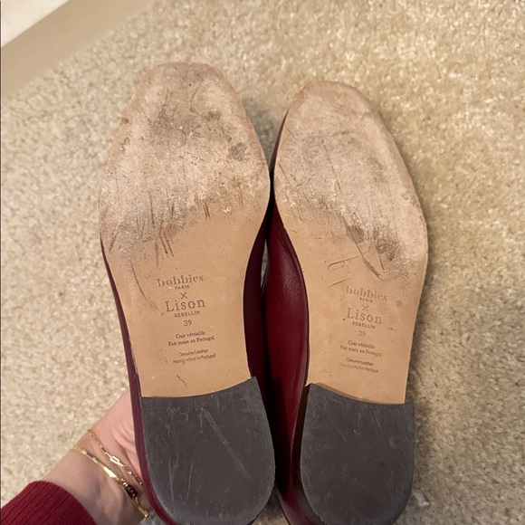 Frances Valentine Lisón Burgundy Leather Ballet Flats - Picture 4 of 6